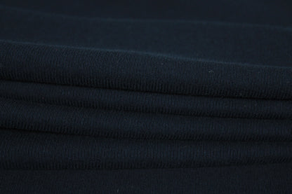 Tissu maille coton côtelé stretch - bleu marine - photo 2/4 | So Tissus