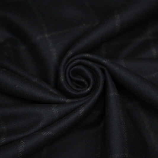 Tissu drap de laine - à carreaux - bleu marine - photo 1/5 | So Tissus
