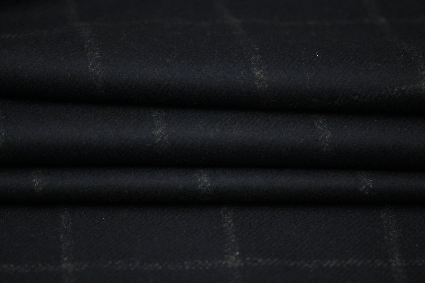 Tissu drap de laine - à carreaux - bleu marine - photo 2/5 | So Tissus