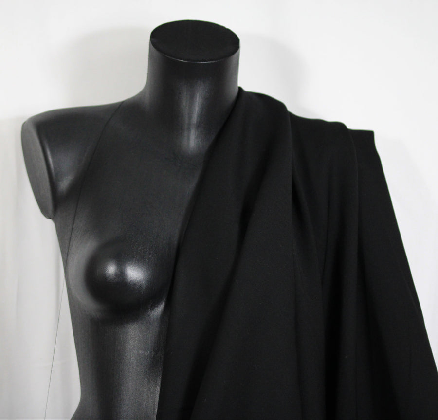 Tissu laine froide stretch - noir