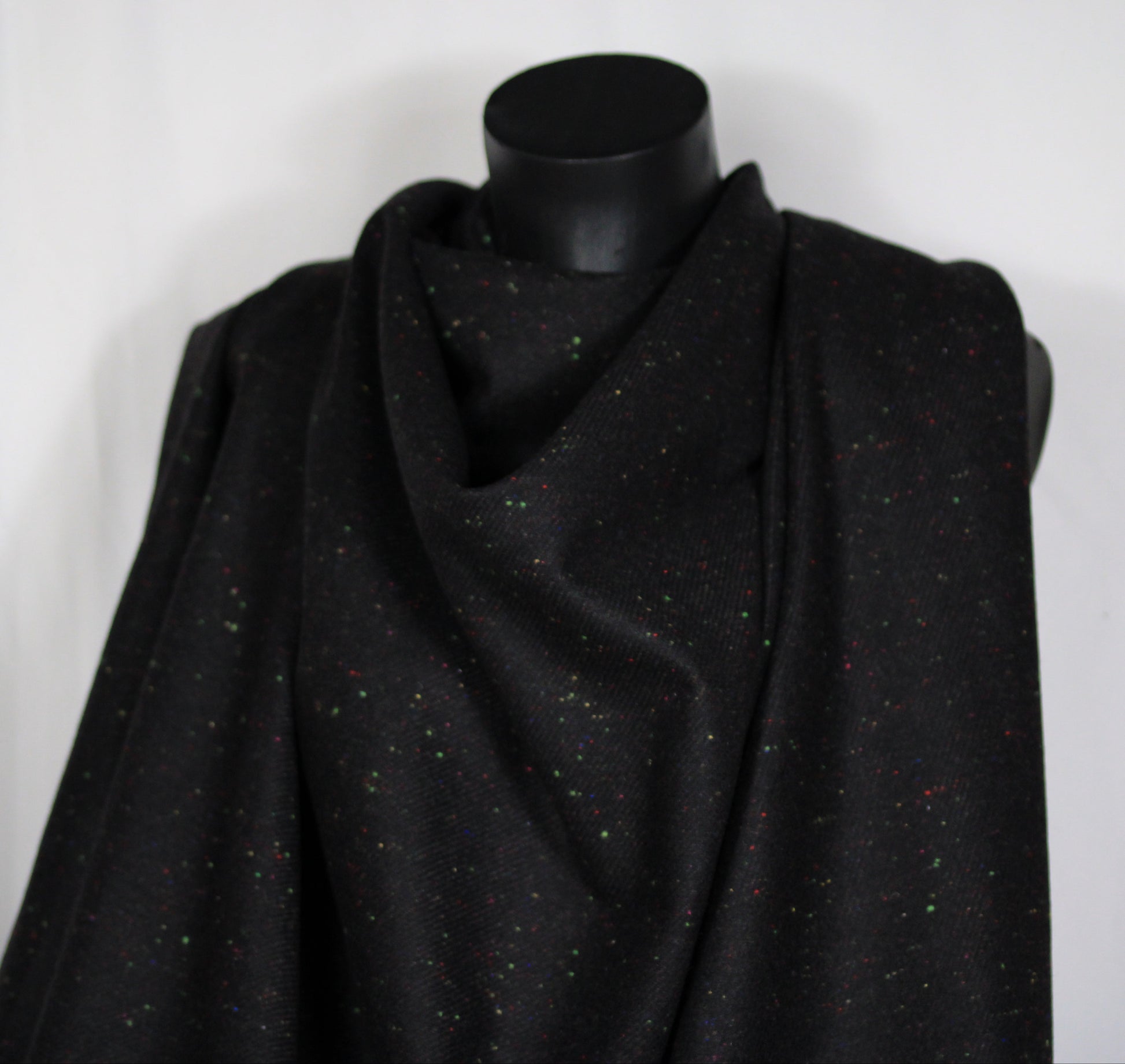 Tissu lainage - moucheté multicolore - ton noir - photo 4/4 | So Tissus