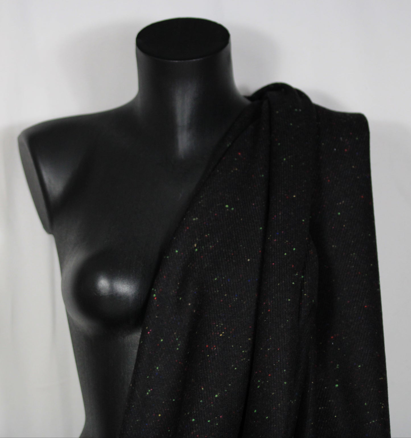 Tissu lainage - moucheté multicolore - ton noir - photo 3/4 | So Tissus