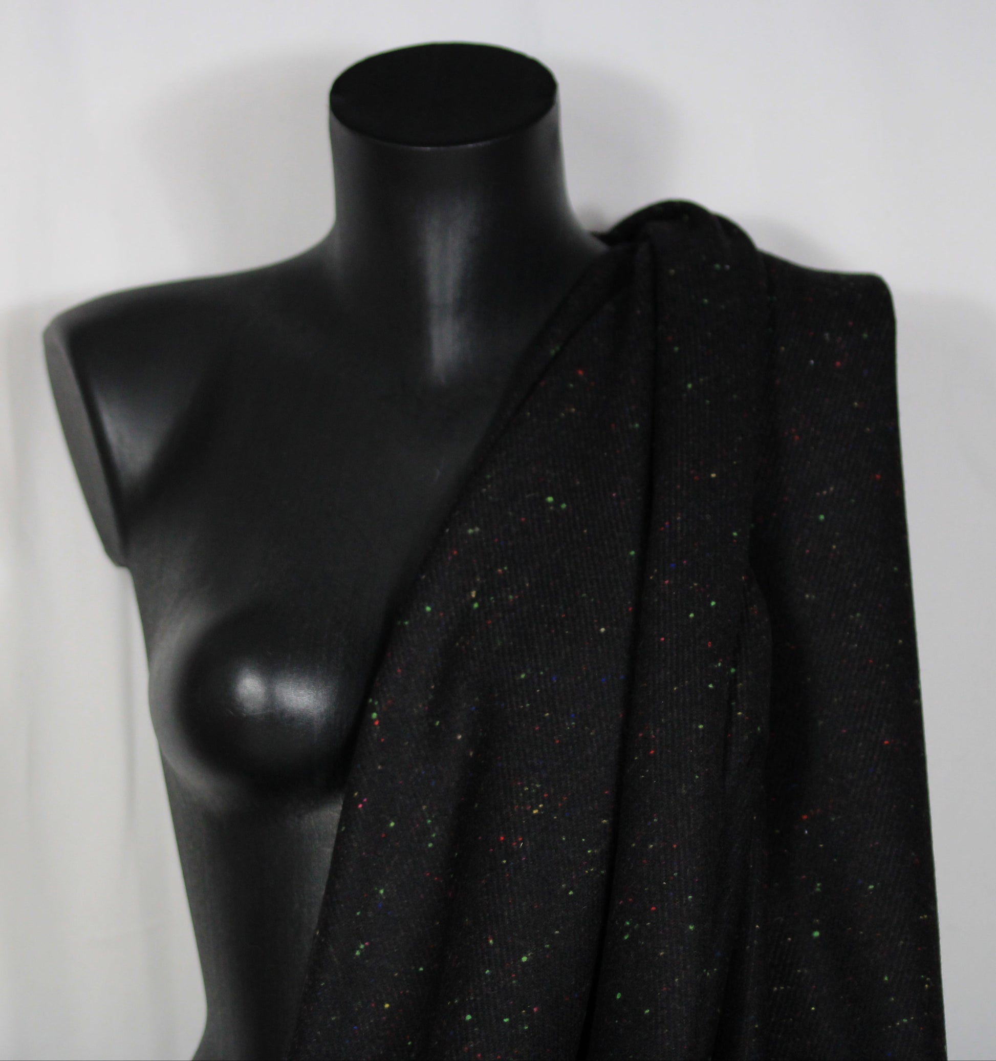 Tissu lainage - moucheté multicolore - ton noir - photo 3/4 | So Tissus