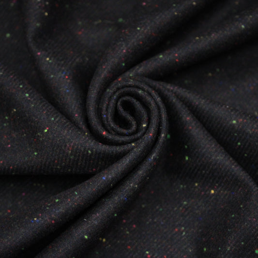 Tissu lainage - moucheté multicolore - ton noir - photo 1/4 | So Tissus