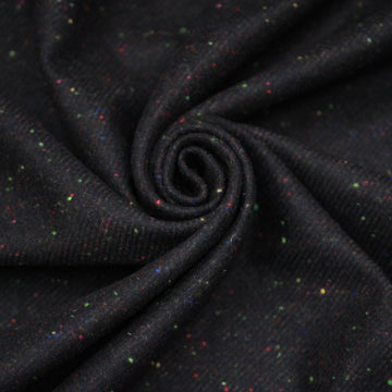 Tissu lainage - moucheté multicolore - ton noir