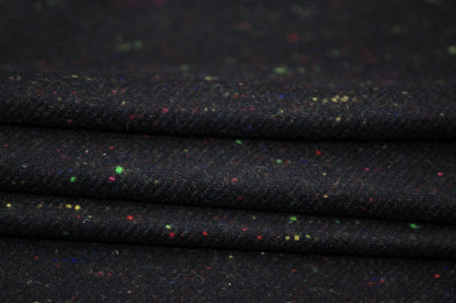 Tissu lainage - moucheté multicolore - ton noir - photo 2/4 | So Tissus