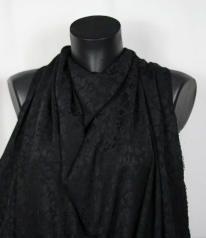 Tissu jacquard de soie - motif fleuri - noir - photo 5/5 | So Tissus