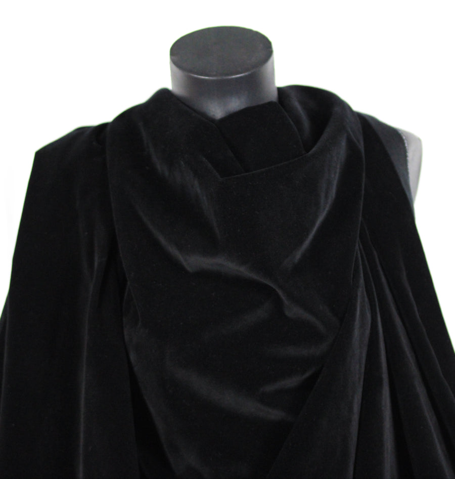 Tissu velours lisse prestige  - noir