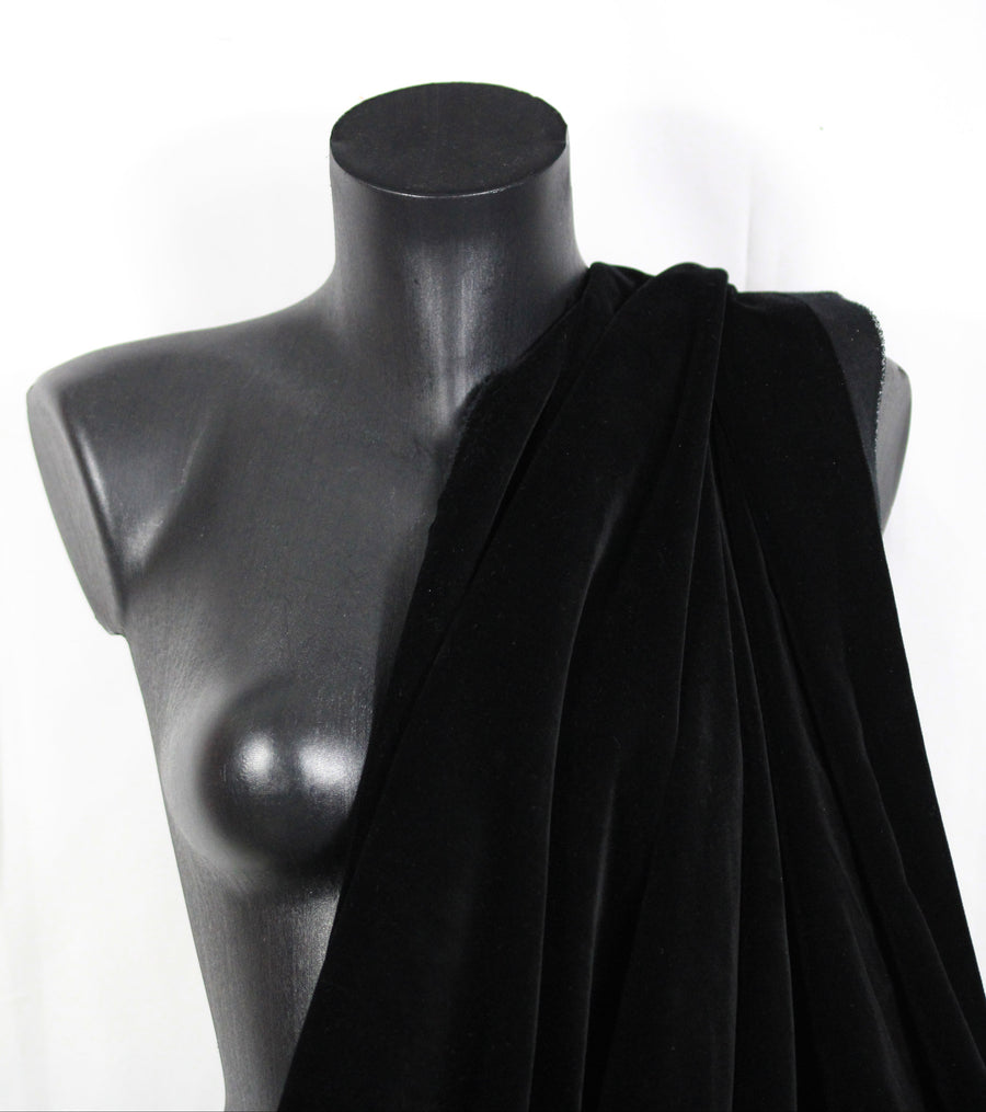 Tissu velours lisse prestige  - noir