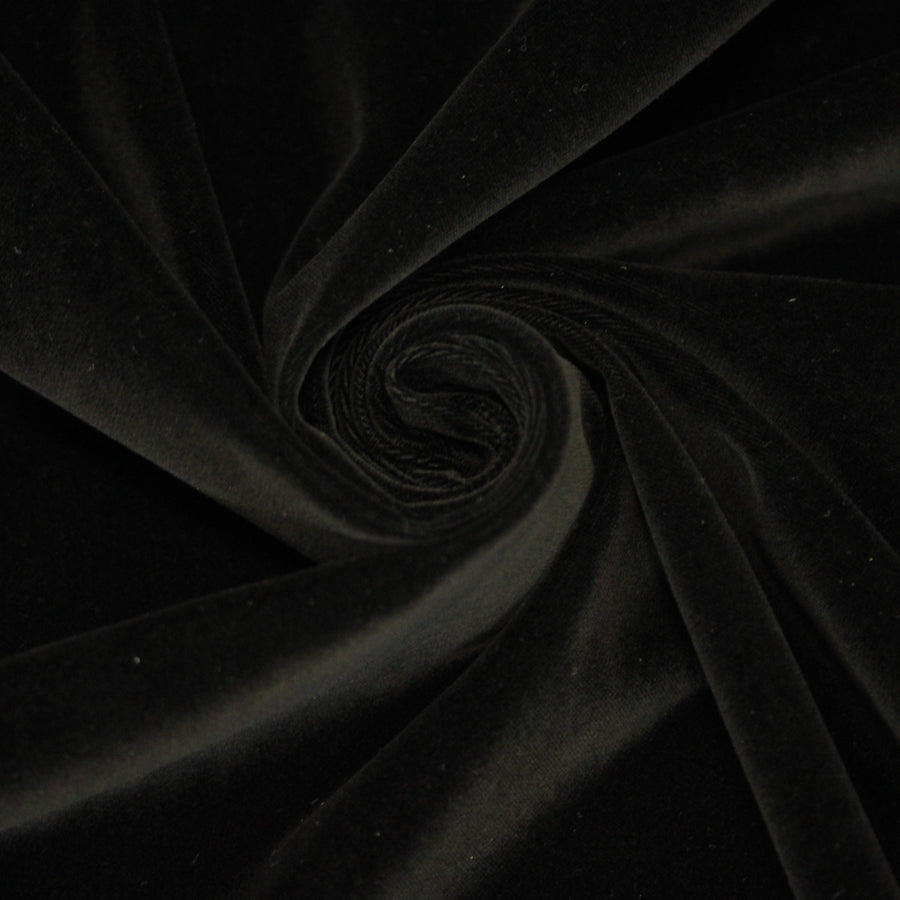 Tissu velours lisse prestige  - noir