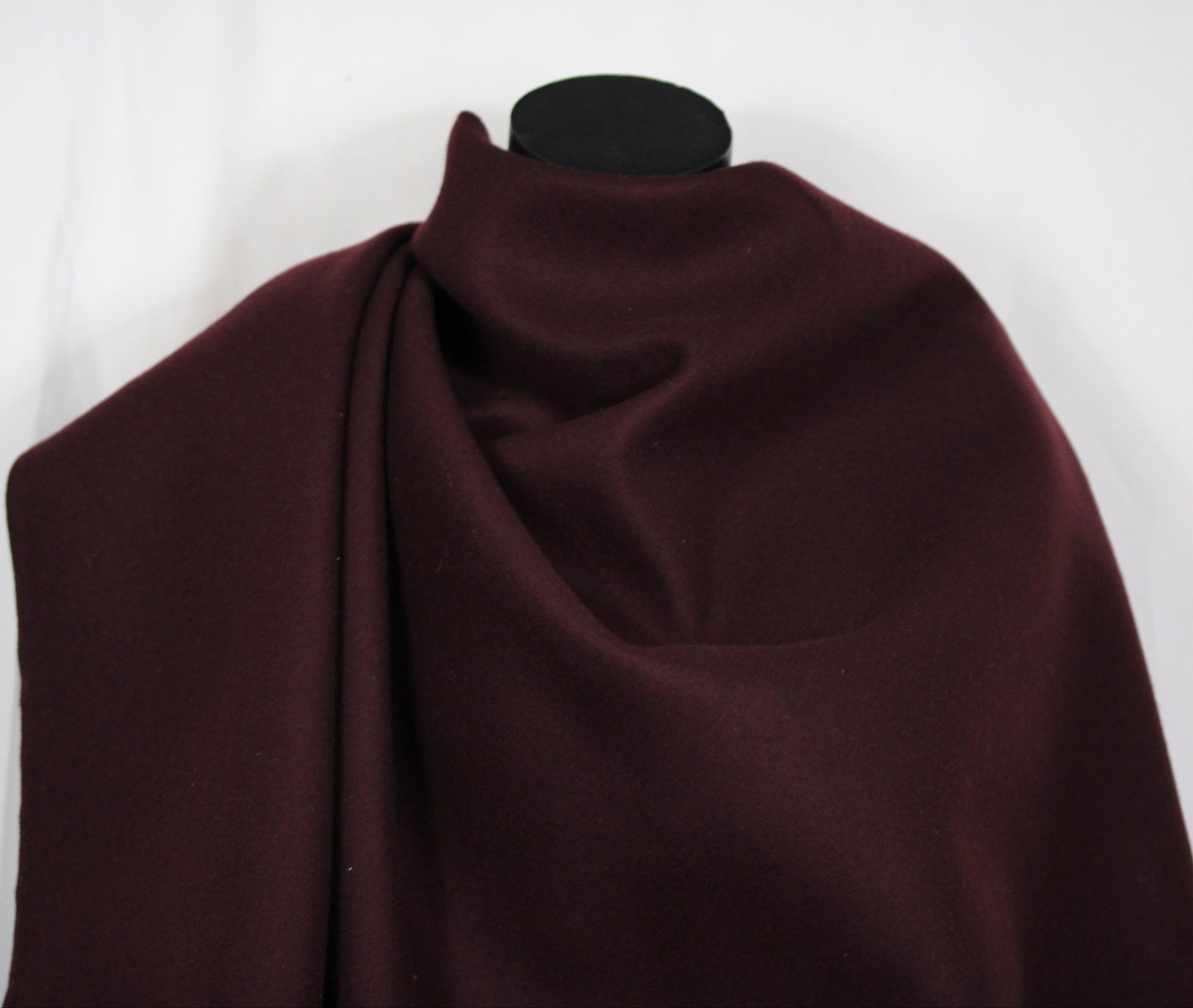 Tissu laine contrecollé -prune - photo 3/4 | So Tissus