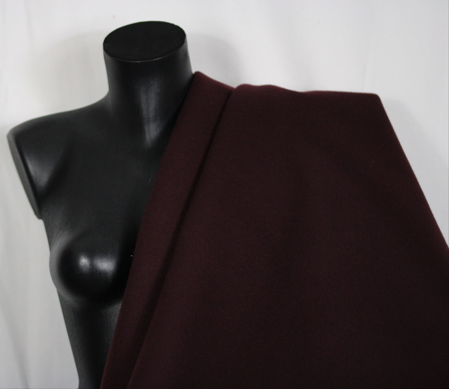 Tissu laine contrecollé -prune - photo 4/4 | So Tissus