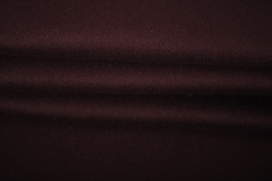 Tissu laine contrecollé -prune