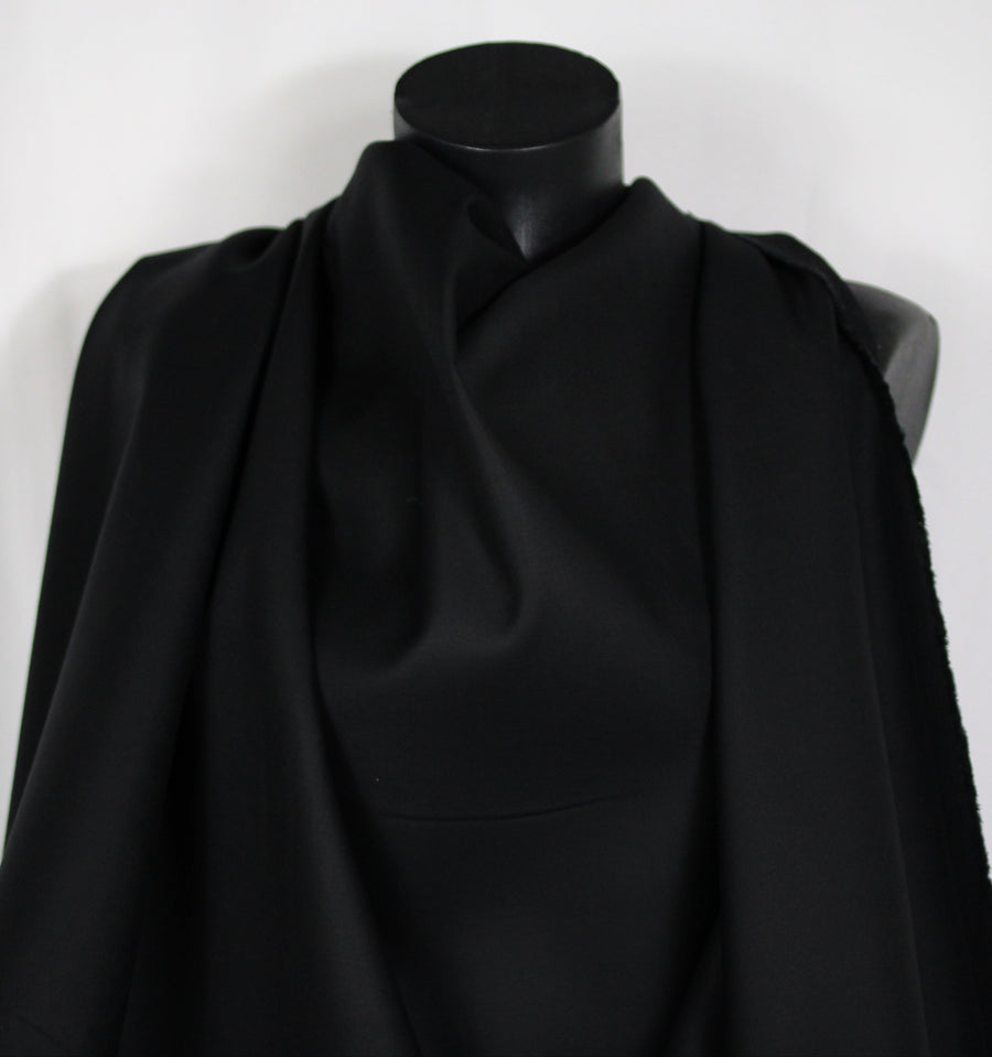 Tissu gabardine de coton prestige stretch - noir