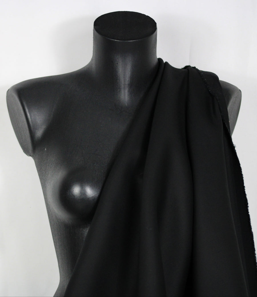 Tissu gabardine de coton prestige stretch - noir
