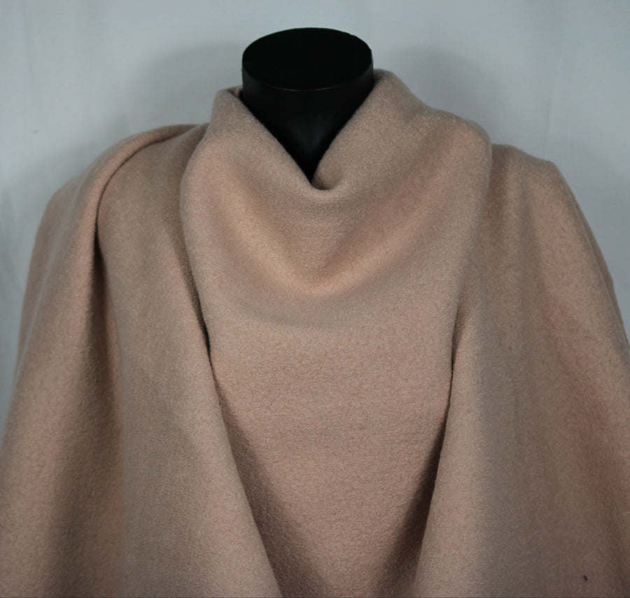 Tissu Drap de laine bouillie - rose pâle