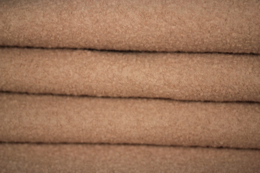 Tissu Drap de laine bouillie - rose pâle