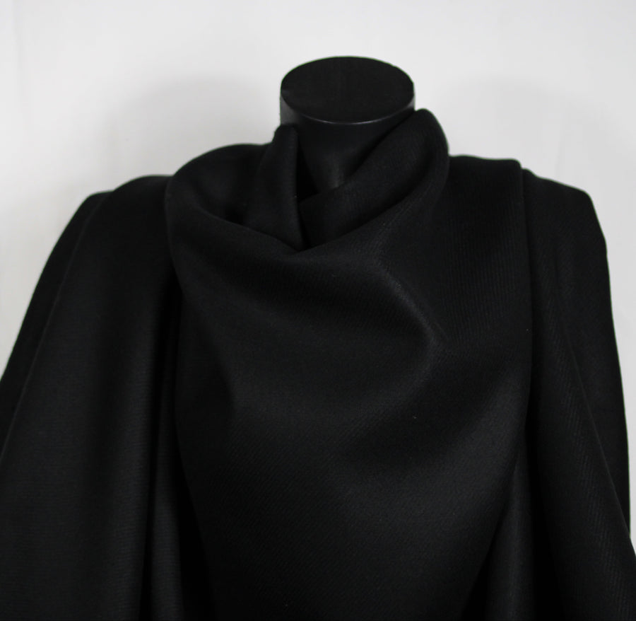 Tissu drap de laine - noir