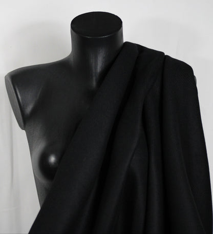 Tissu drap de laine - noir - photo 3/4 | So Tissus