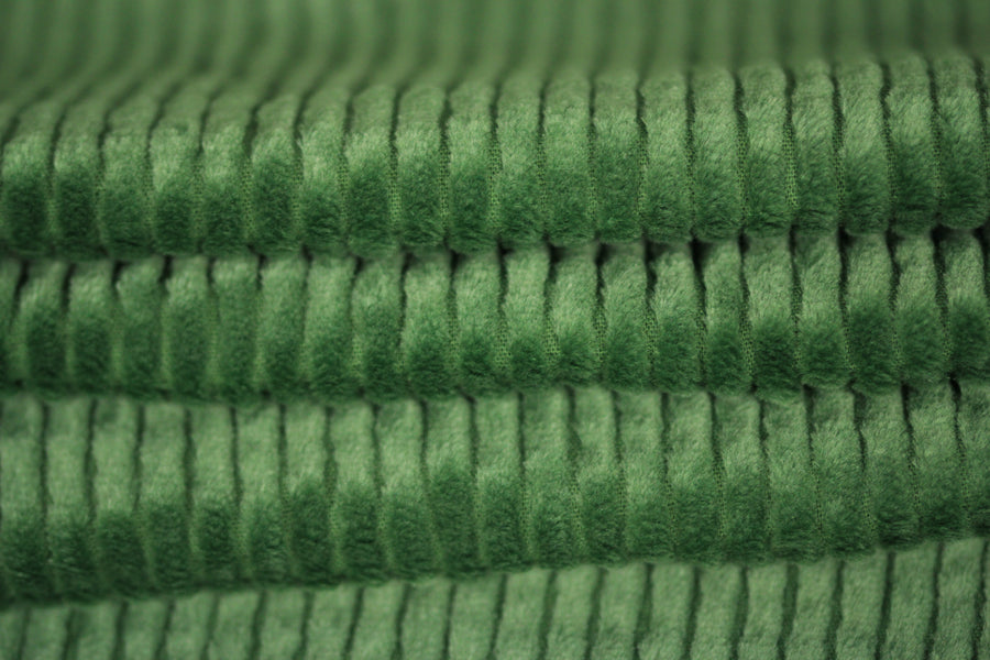 Tissu velours grosse côte - vert amende