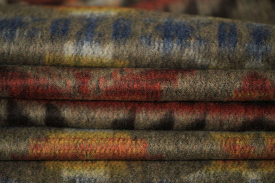 Tissu lainage duveteux - motif ikat