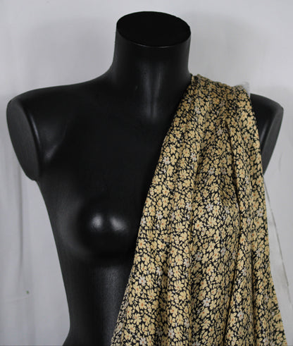 Tissu twill de soie  - imprimé petites fleurs - ton beige - photo 3/5 | So Tissus