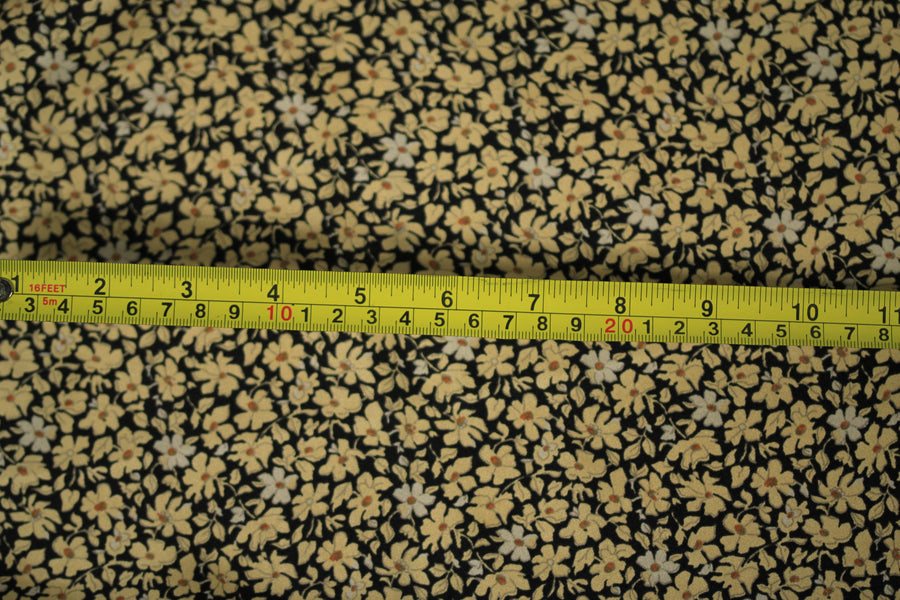 Tissu twill de soie  - imprimé petites fleurs - ton beige