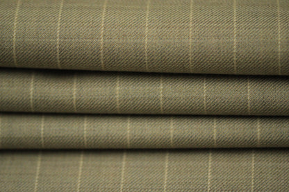 Tissu laine froide stretch - à rayures - ton greige - photo 2/5 | So Tissus
