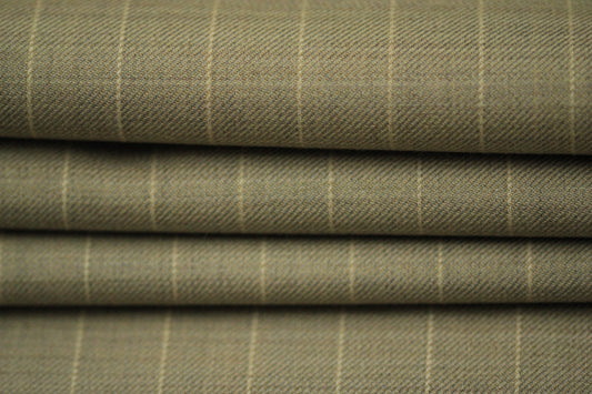Tissu laine froide stretch - à rayures - ton greige - photo 2/5 | So Tissus