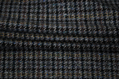 Tissu lainage - pieds de poule - ton gris et bleu marine - photo 3/5 | So Tissus