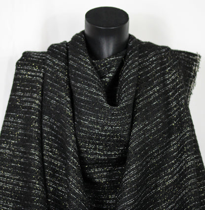 Tissu tweed lurex - ton noir - photo 3/4 | So Tissus