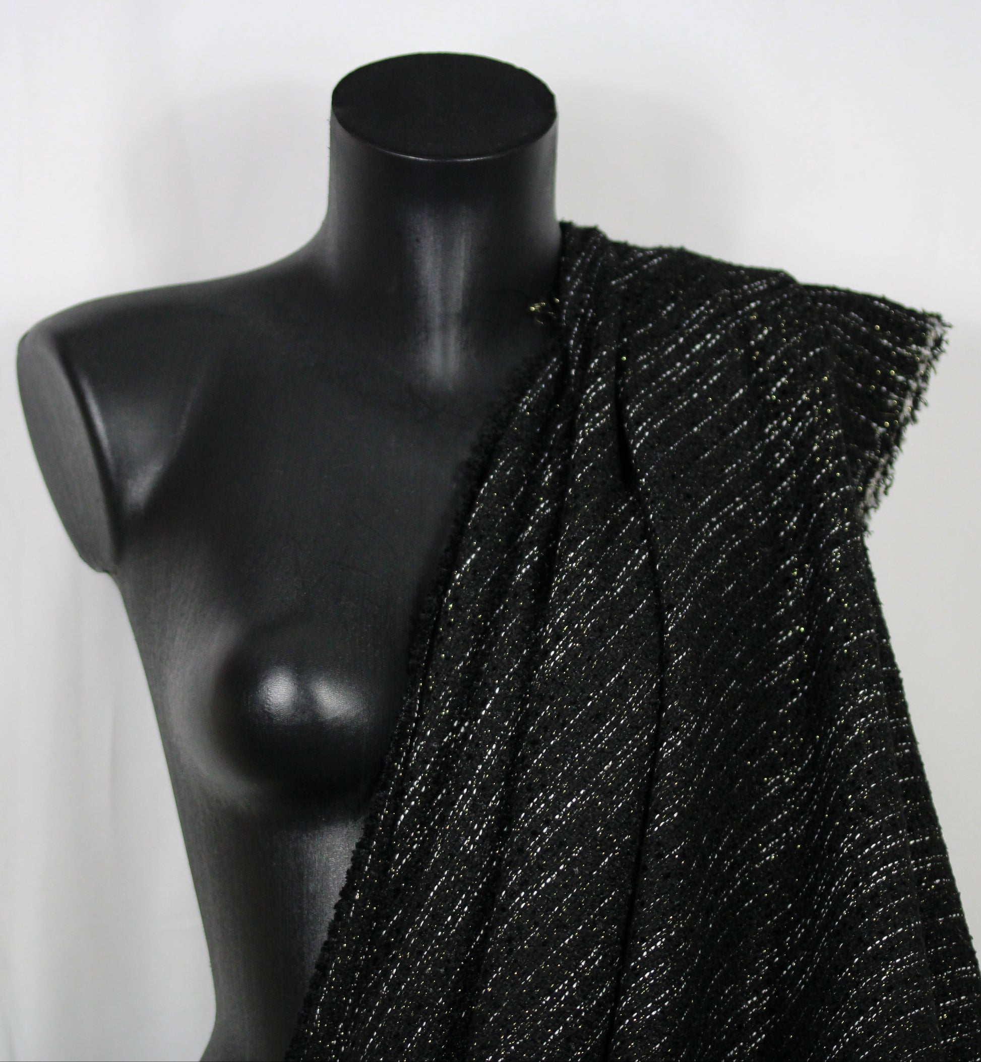 Tissu tweed lurex - ton noir - photo 4/4 | So Tissus