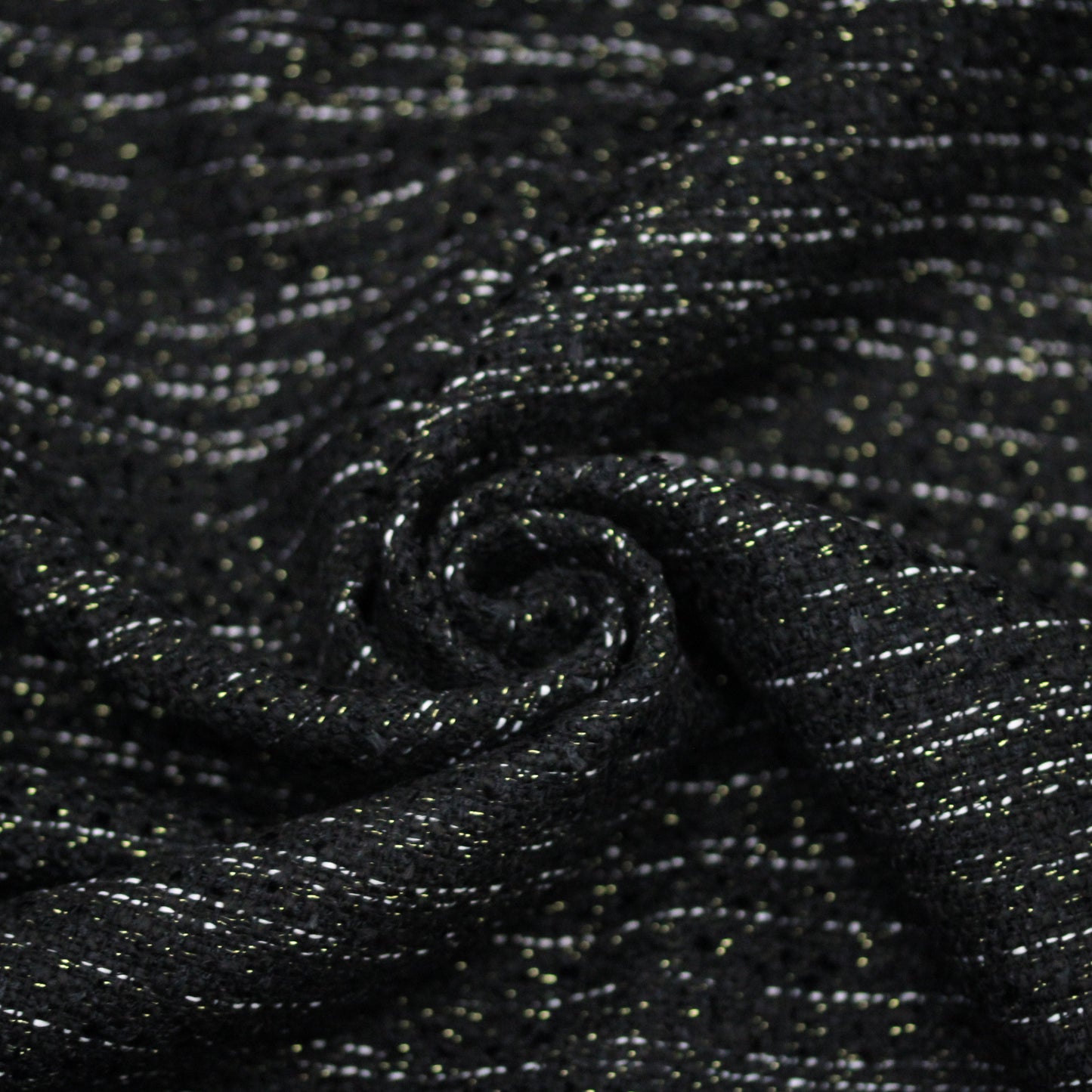 Tissu tweed lurex - ton noir - photo 1/4 | So Tissus