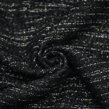 Tissu tweed lurex - ton noir