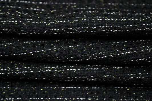 Tissu tweed lurex - ton noir - photo 2/4 | So Tissus