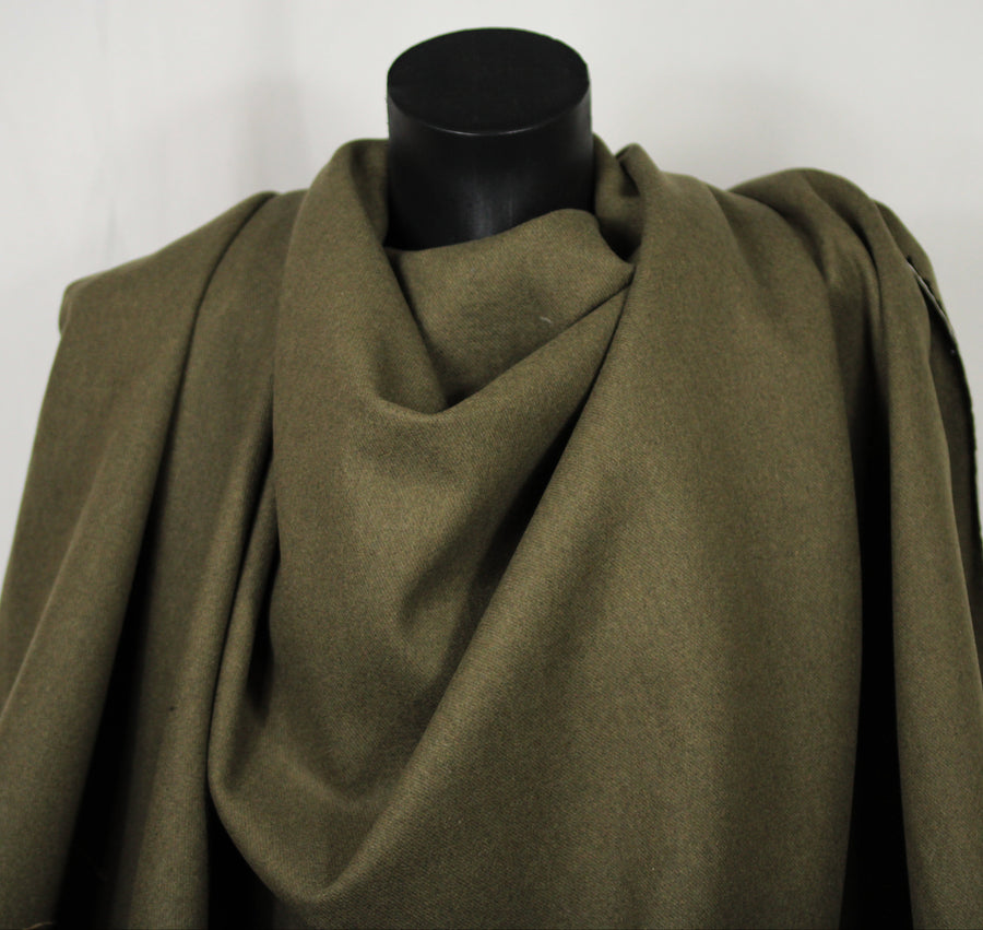 Tissu lainage - ton kaki