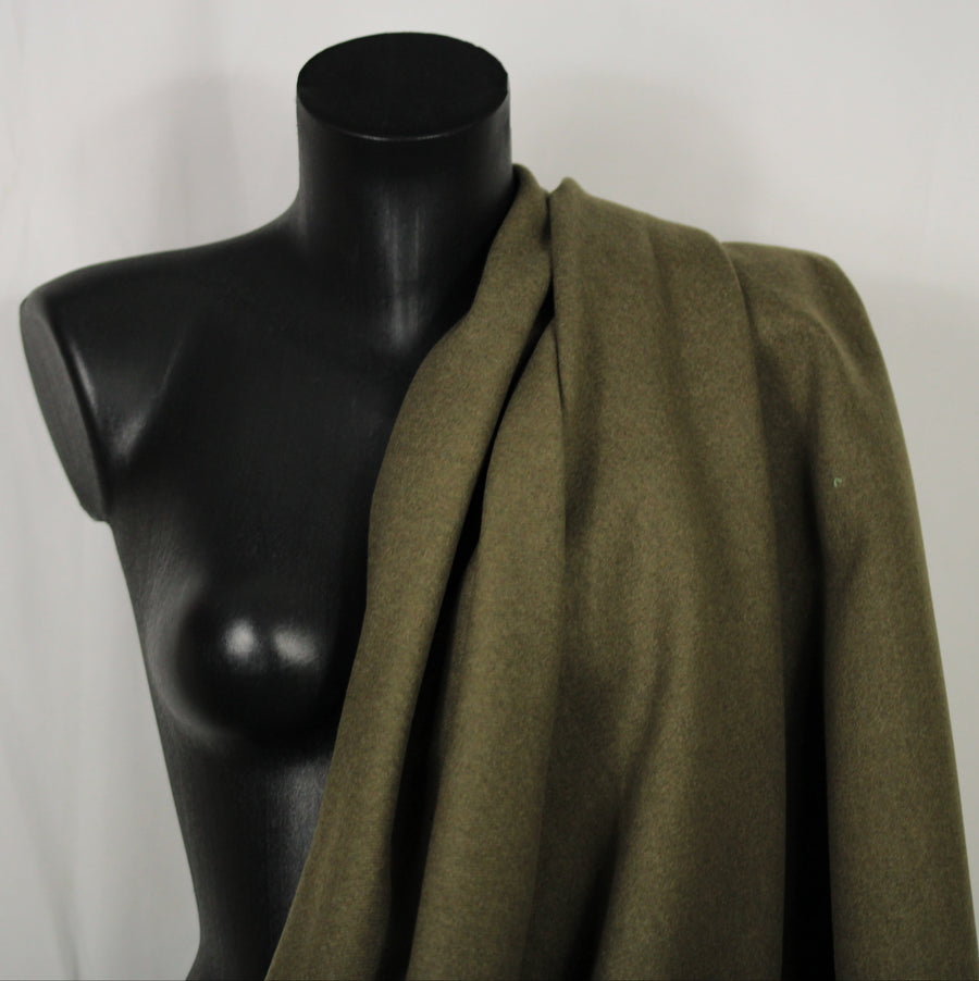 Tissu lainage - ton kaki