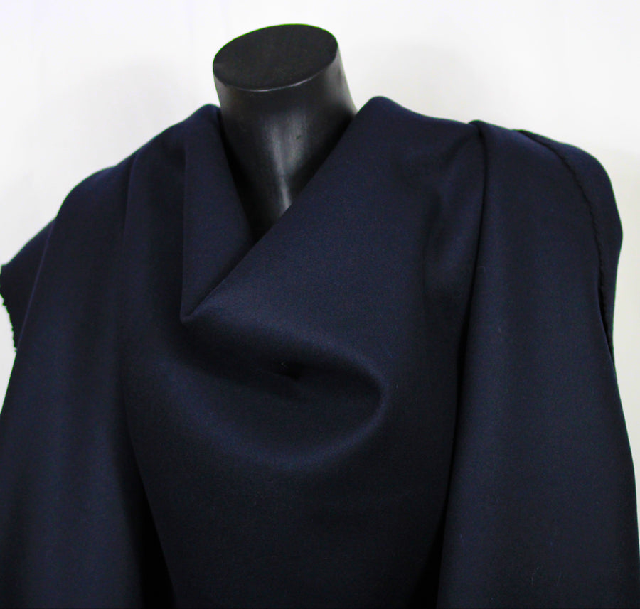 Tissu drap de laine caban - bleu marine