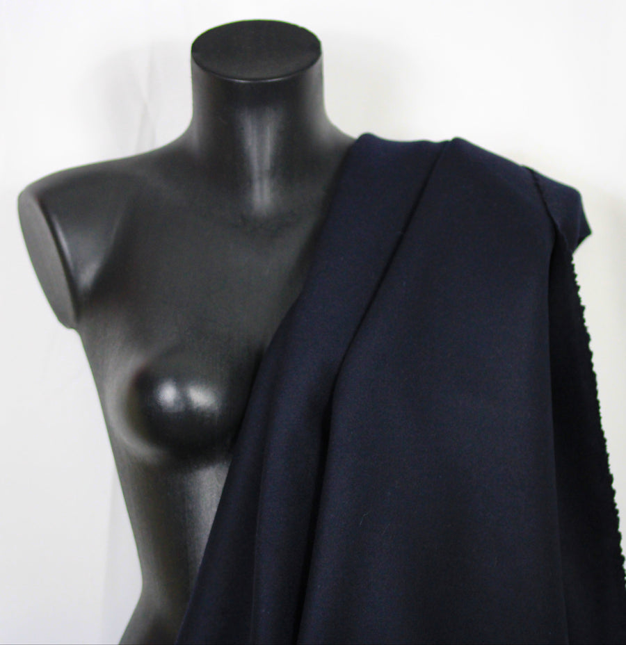 Tissu drap de laine caban - bleu marine