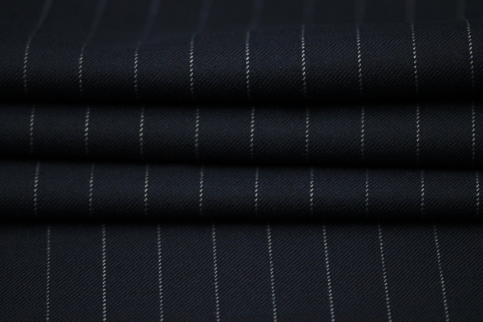 Tissu laine froide stretch - à rayures - ton bleu marine - photo 2/4 | So Tissus