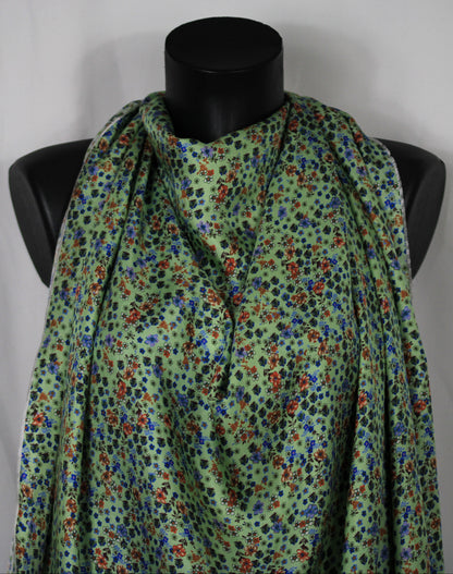 Tissu twill de soie  - imprimé petites fleurs - ton vert d'eau - photo 4/4 | So Tissus