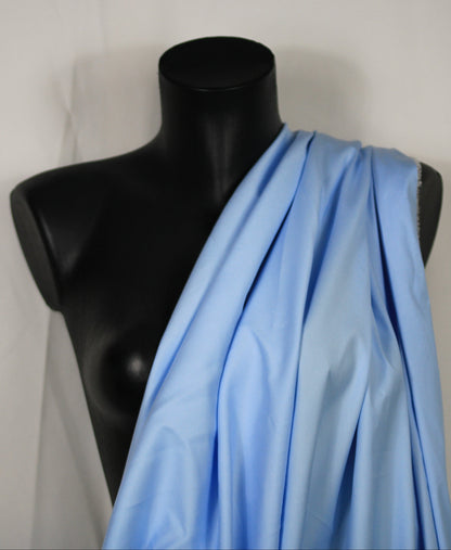 Tissu popeline de coton stretch - bleu ciel - photo 4/4 | So Tissus