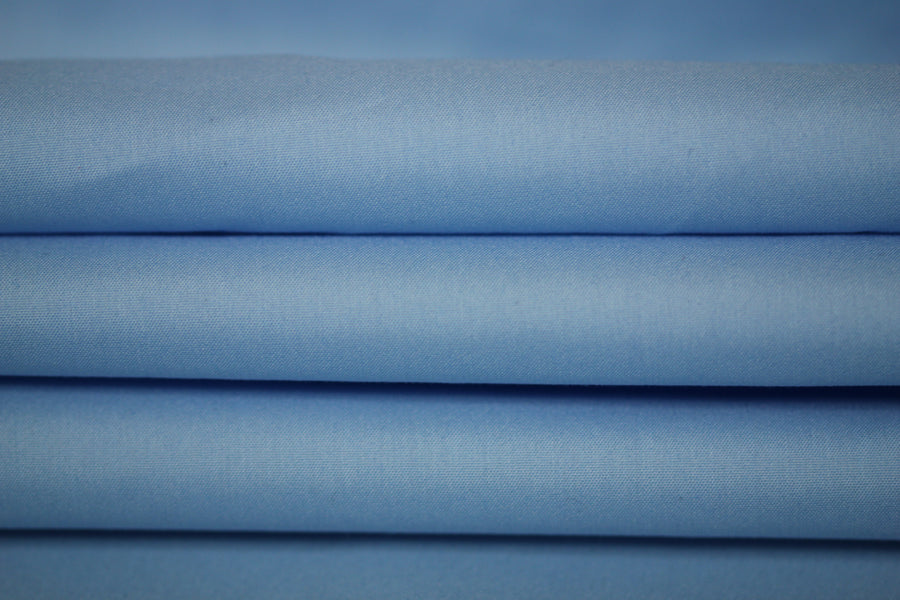 Tissu popeline de coton stretch - bleu ciel