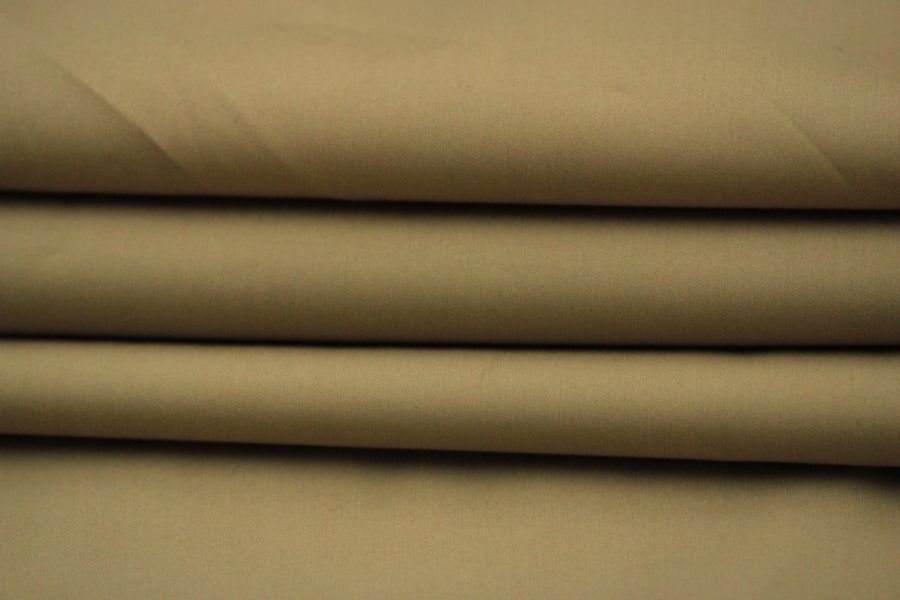 Tissu popeline de coton stretch - beige