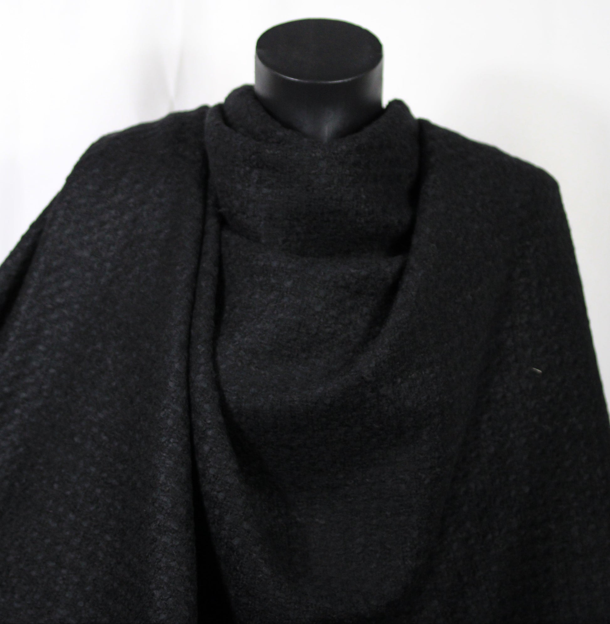 Tissu - tweed de laine - noir - photo 4/4 | So Tissus