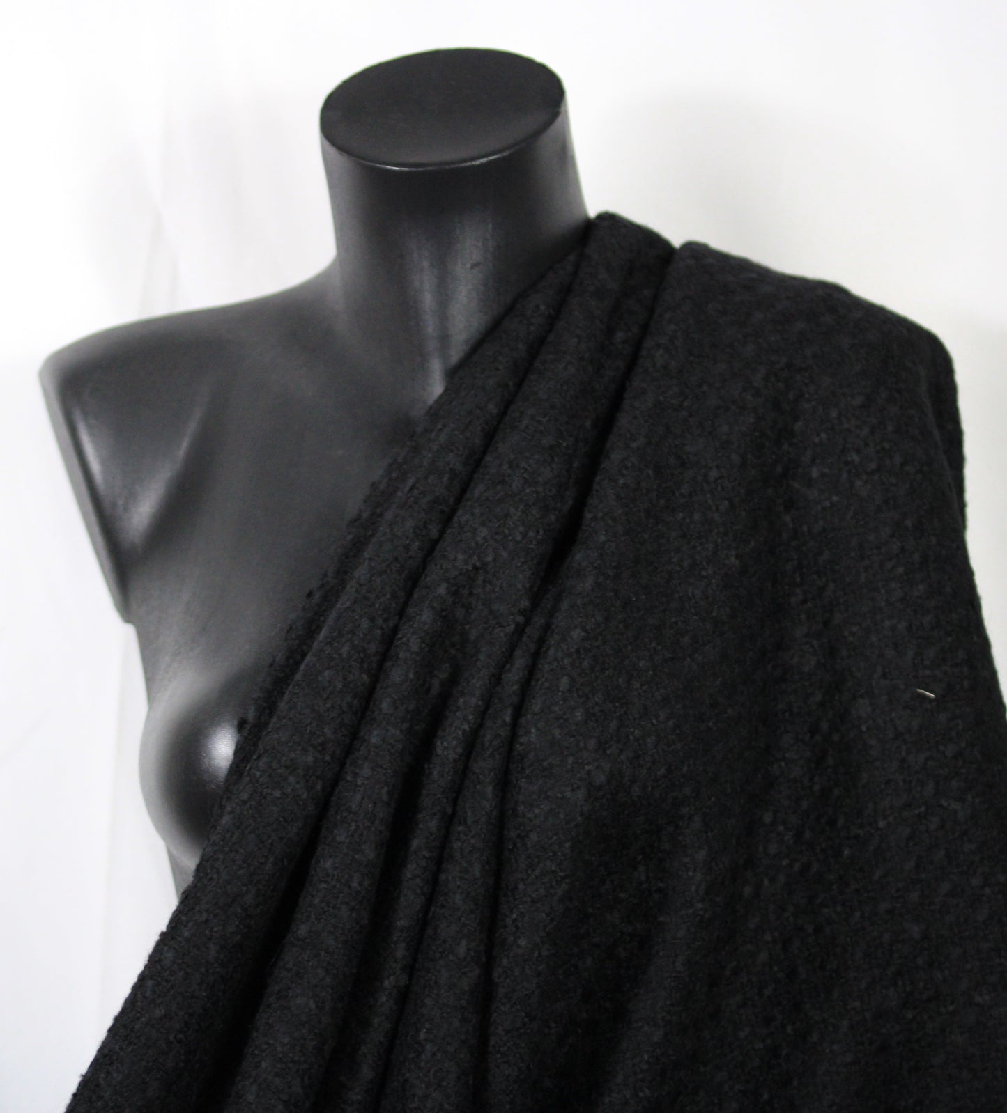 Tissu - tweed de laine - noir - photo 3/4 | So Tissus