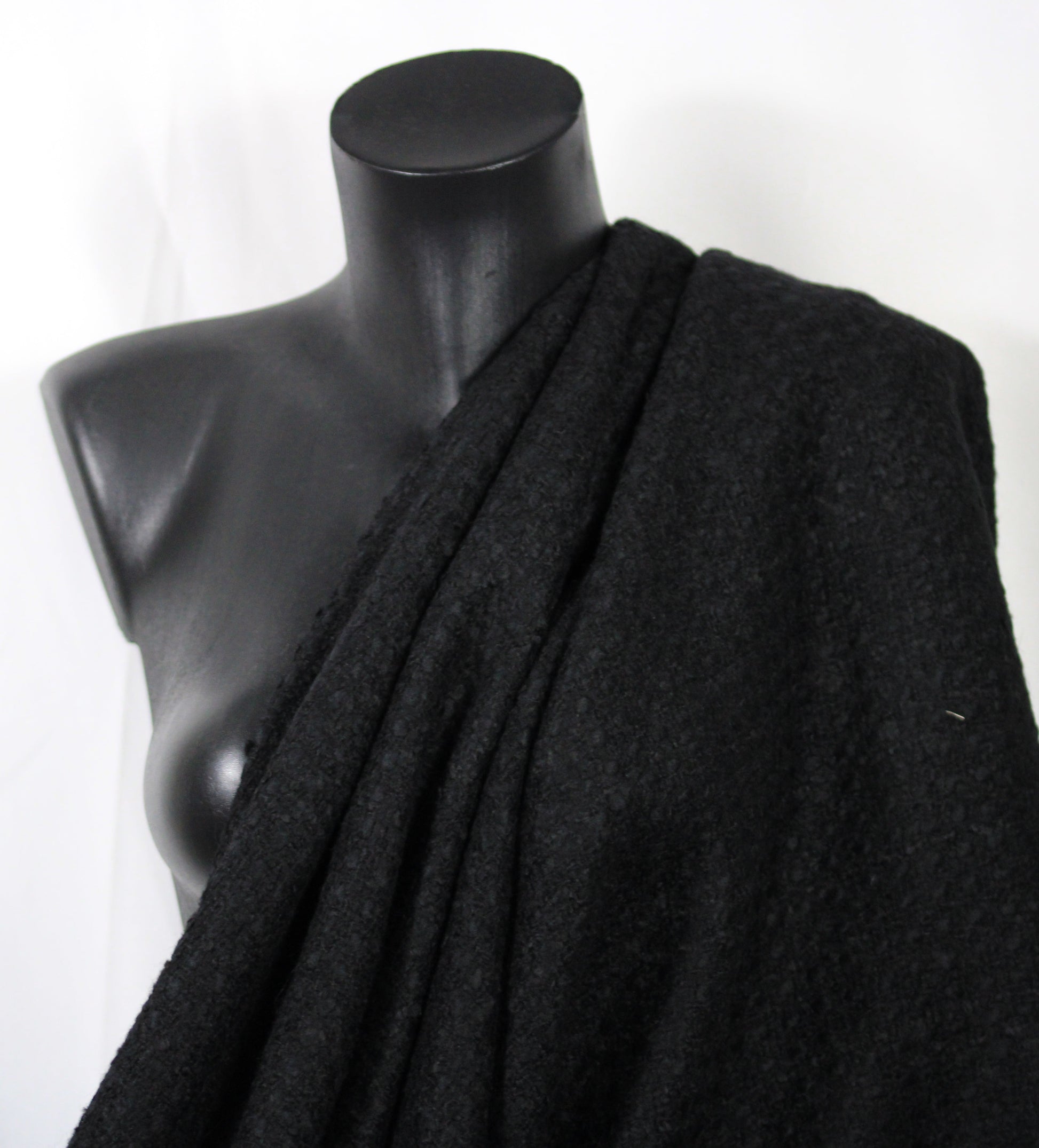 Tissu - tweed de laine - noir - photo 3/4 | So Tissus