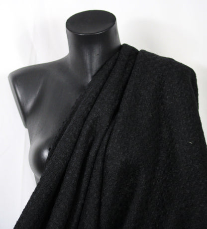 Tissu - tweed de laine - noir - photo 3/4 | So Tissus