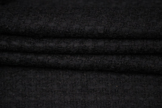 Tissu - tweed de laine - noir - photo 2/4 | So Tissus