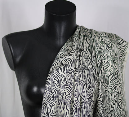 Tissu twill de soie  - imprimé zébré - écru et noir - photo 4/4 | So Tissus